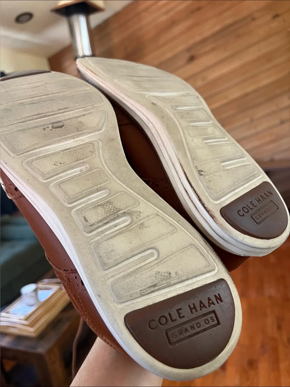 Cole Haan Grand OS Leather Lace Up Oxford Shoes Sz 9 M British tan